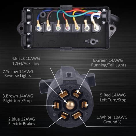 rv 7 way cord with junction box reviews|7 way trailer wiring.